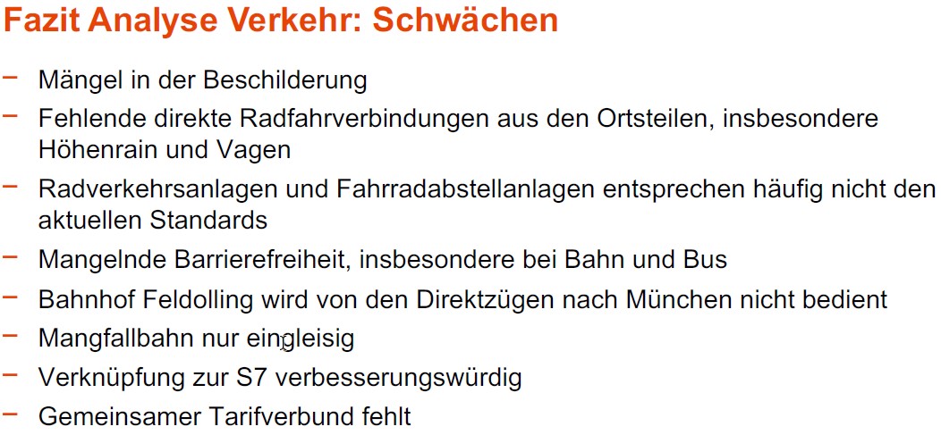 Verkehr Analyse Schwächen 2