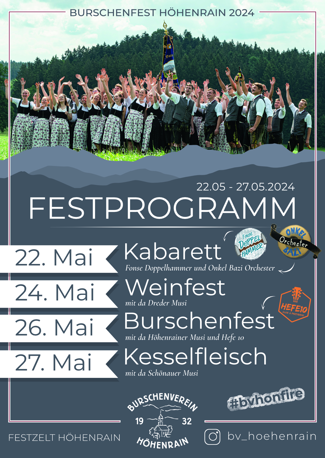 Festprogramm Burschenfest Höhenrain